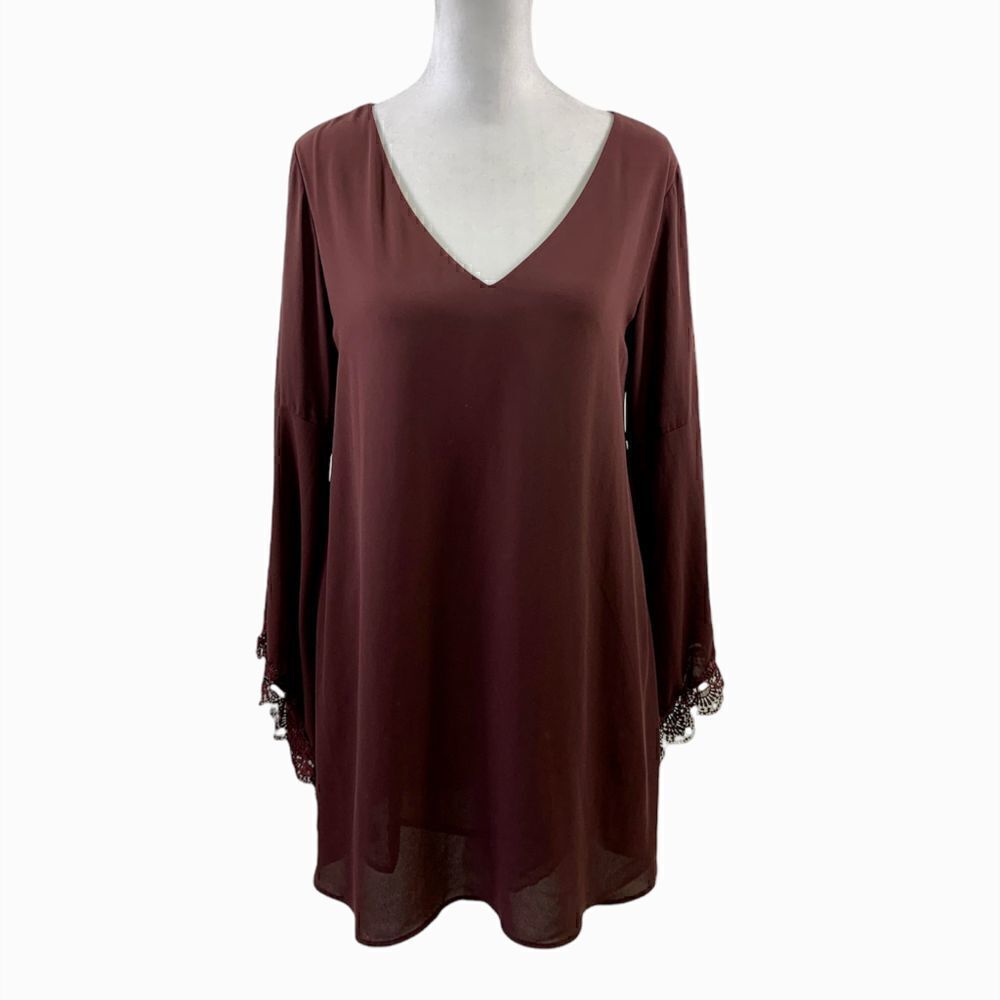 ASTR Burgundy Loose Short Dress Size S